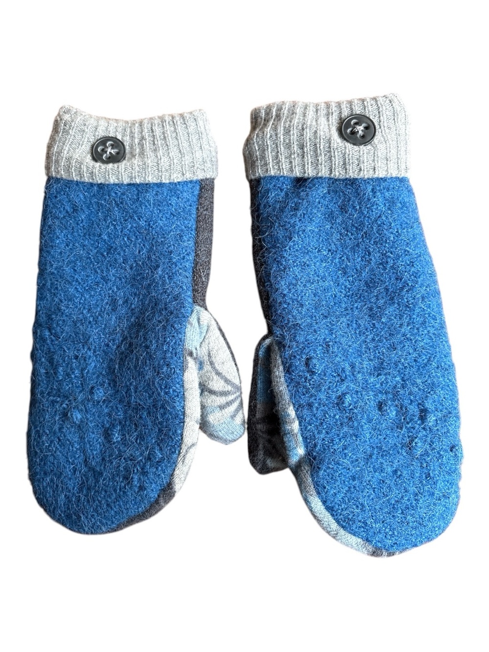 FELTED WOOL MITTENS FLEECE LINING KNIT CUFFS SUPER WARM AND TOASTY WOMENS S/M